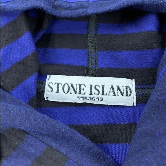 Stone Island S/S 2008 Blue/Black Striped Hooded Sweatshirt Size XL - Picture 8 of 8